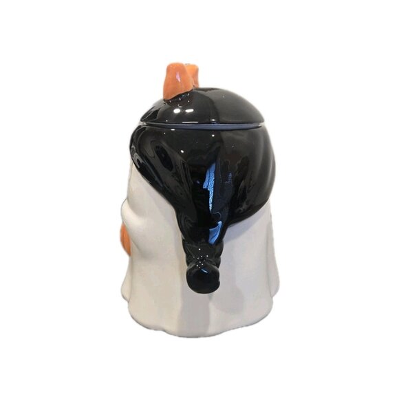New Halloween Spooky Ceramic Girl Ghost W/ Bow Cookie Jar Decorative Figurine - Picture 2 of 3